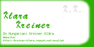 klara kreiner business card